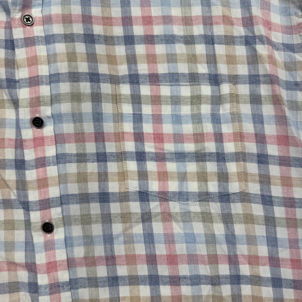 Peter Millar Shirt Men's 2XL White Button Down Shirt Plaid Checkered Long Sleeve - Picture 5 of 13